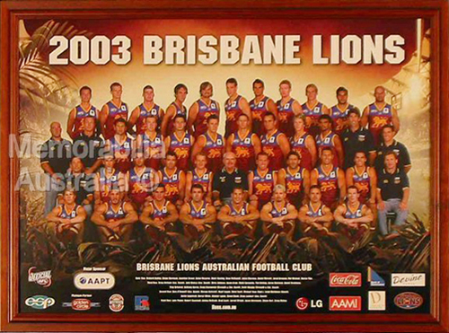 2003 Brisbane Lions Framed Team Poster