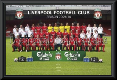 Liverpool 2009/10 Team Poster Framed