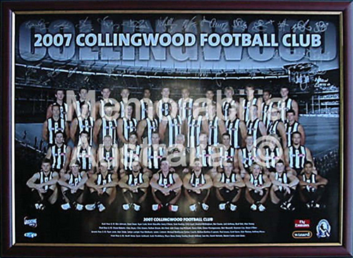 2007 Collingwood Magpies Framed Team Poster