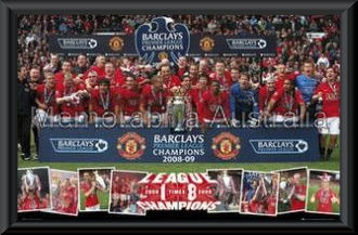 Manchester United 2008/09 Champions Poster Framed