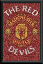 Manchester Utd Mosaic Poster Framed
