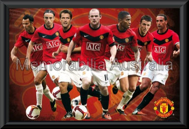 Manchester Utd 2009/10 Players Poster Framed