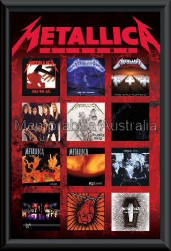 Metallica Albums Poster Framed