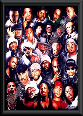 Rap Legends Colour Framed Poster
