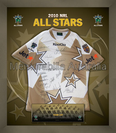 NRL 2010 All Stars Jersey Signed Framed