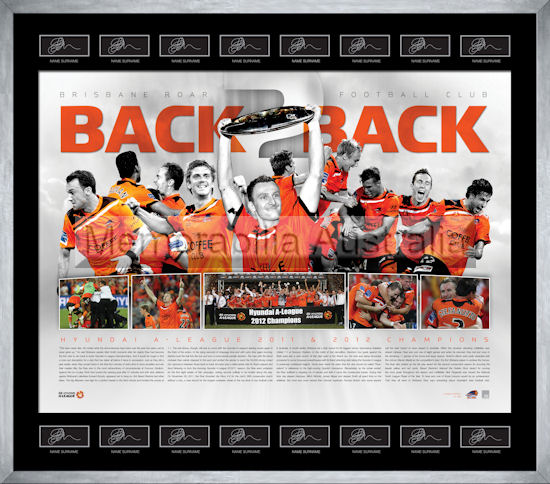 Brisbane Roar 2012 Premiership Team Signed lithograph