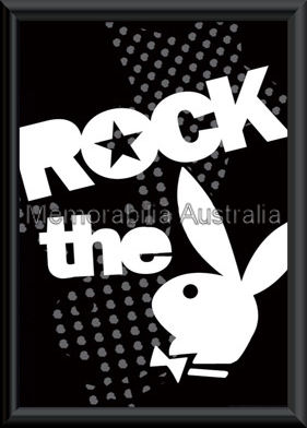 Playboy Rock The Bunny Poster Framed