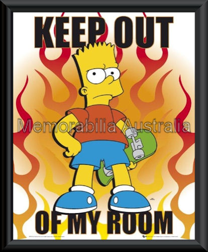 Bart Simpson Keep Out Mini Framed