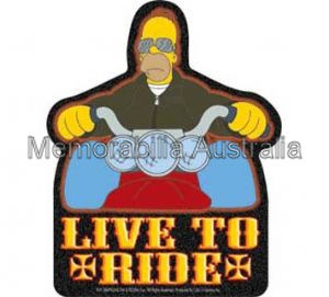 Homer Simpson Live To Ride Sticker