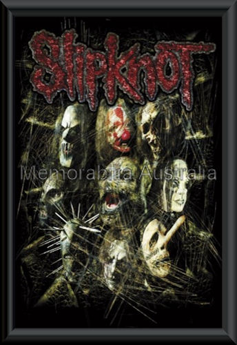 Slipknot Masks Poster Framed