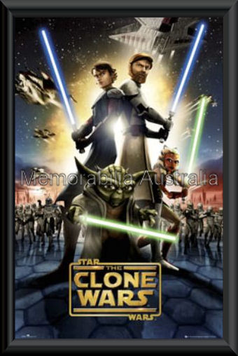 Star Wars Clone Wars Poster Framed
