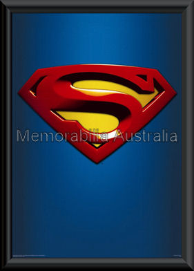 Superman Logo Poster Framed