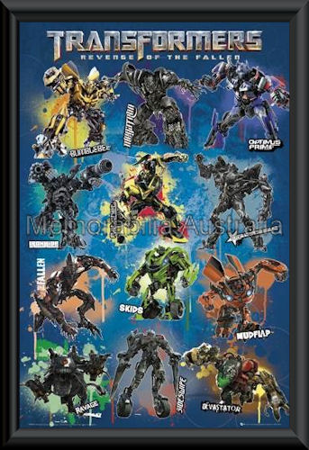 Transformers Characters Poster Framed