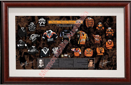 Wests Tigers Legends memorabilia frame NEW! limited edition with COA 