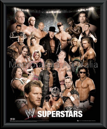 WWE Superstars Mini Poster Framed