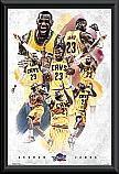 Cleveland Cavaliers Le Bron James framed montage poster