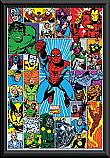Marvel Comics character grid framed poster