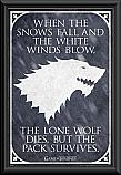 Game of Thrones Lone Wolf Poster Framed 