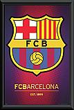 FC Barcelona Club Crest Poster Framed