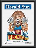 Brisbane Lions 2025 framed Mark Knight Premiership poster