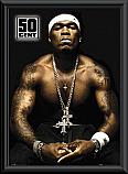 50 Cent Topless Pose Poster Framed 