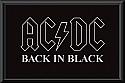AC/DC Back in Black Poster Framed 