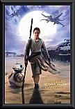 Star Wars The Force Awakens Rey Poster Framed