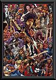 Legendary Guitarists Poster Framed