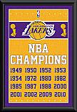 NBA LA Lakers Championship Years Poster Framed