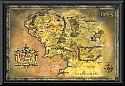 The Lord of the Rings Middle Earth Map framed poster