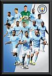 Manchester City Players 2017-18 Framed Poster