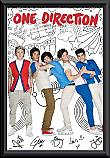 One Direction Cartoon Poster Framed