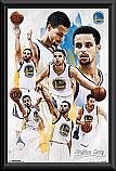 Golden State Warriors Stephen Curry framed montage poster