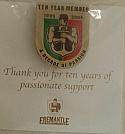 Fremantle Dockers 2005 10 Year Members Badge 