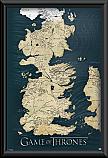 Game of Thrones Westeros Map Poster Framed