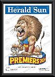 Brisbane Lions 2024 framed Mark Knight Premiership poster