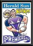 2012 NRL Premiership Melbourne Storm Mark Knight poster framed