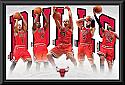 Chicago Bulls players framed poster